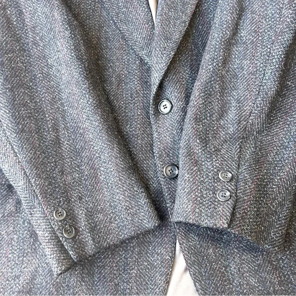 Vintage Wm.H.Leishman Pure Wool Herringbone Tweed Blazer - Picture 7 of 16